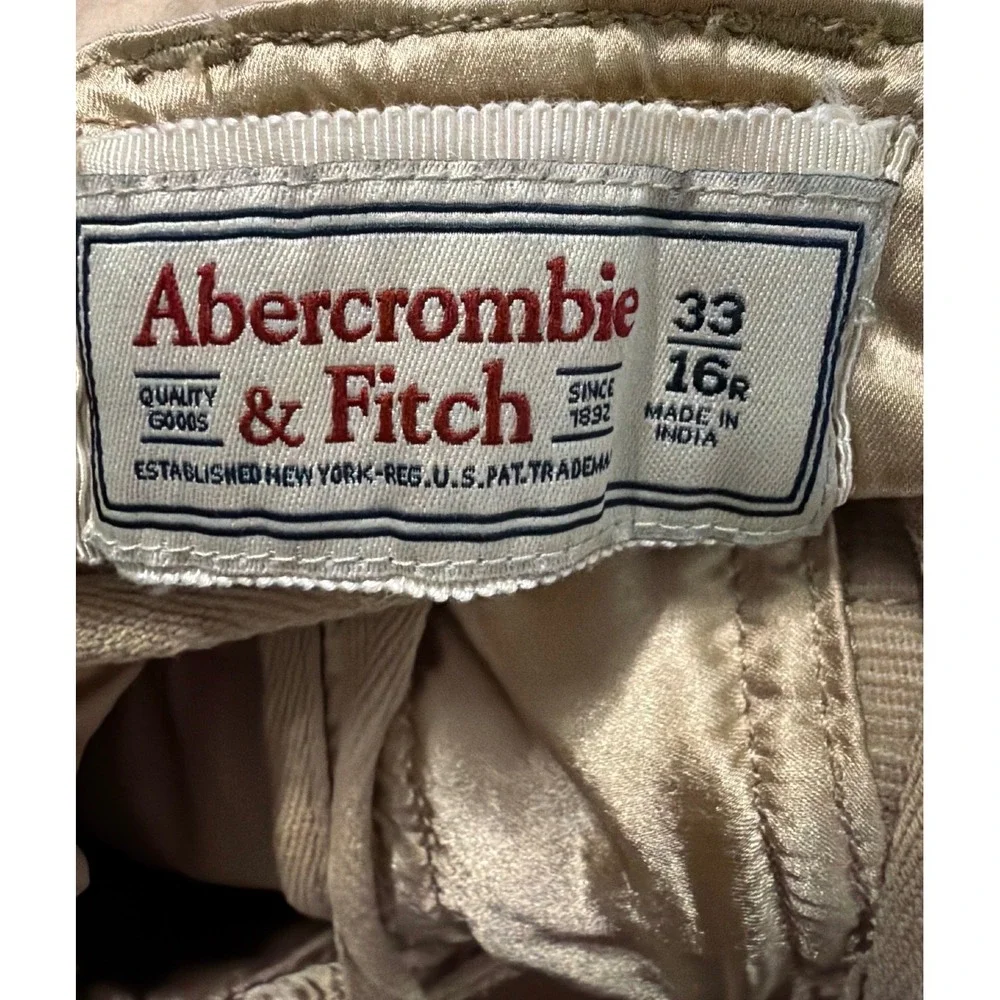 Abercrombie & Fitch Cargo Pants Womens 16R Tan Patchwork Corduroy Utility Belted - Picture 5 of 5